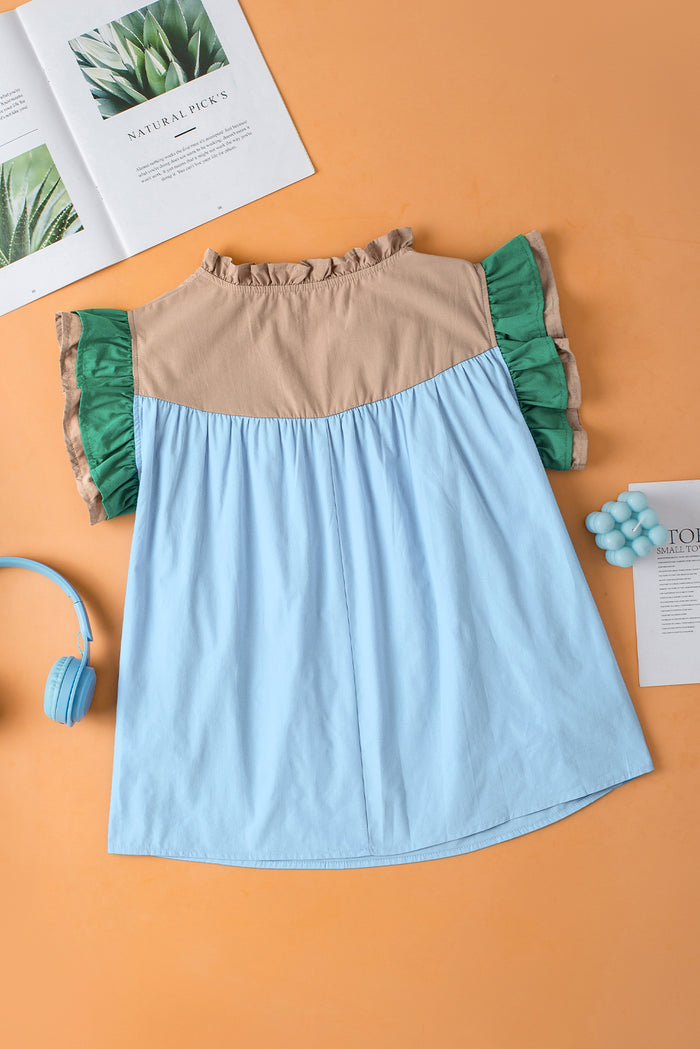 Chemisier color block bleu brume *-A WOMAN WE LOVE