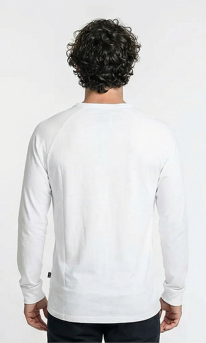 Classic White Long-Sleeve Henley T-Shirt - R215847