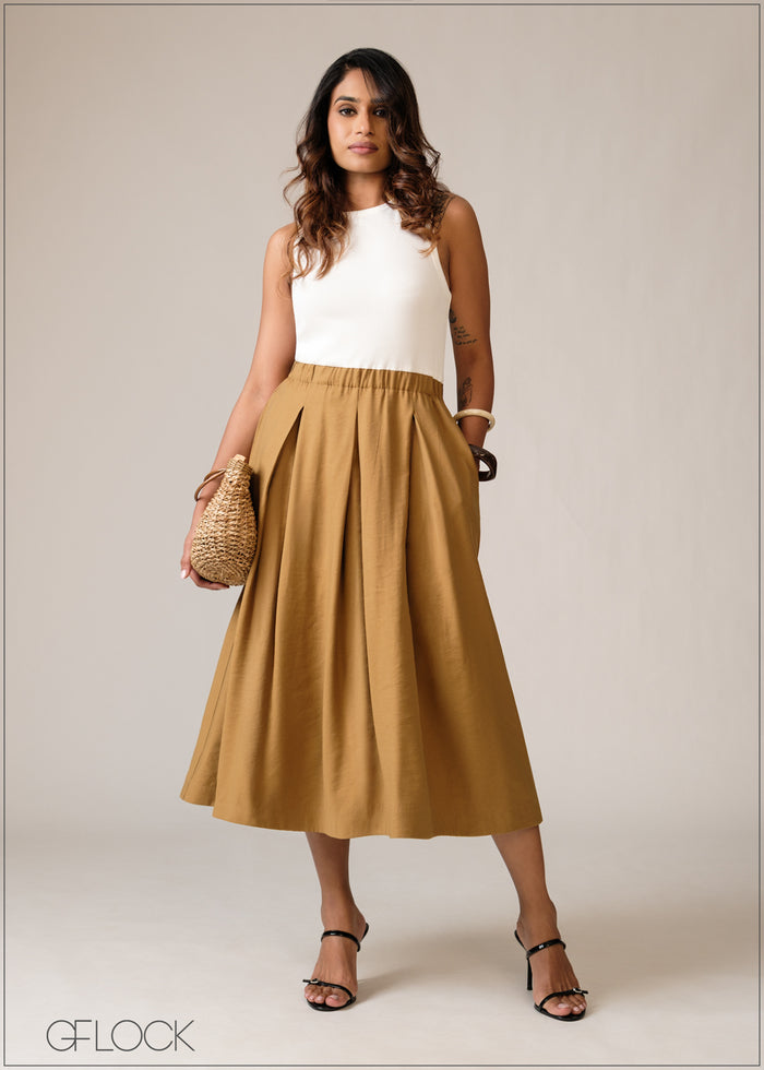 Contrast Midi Dress - 150626