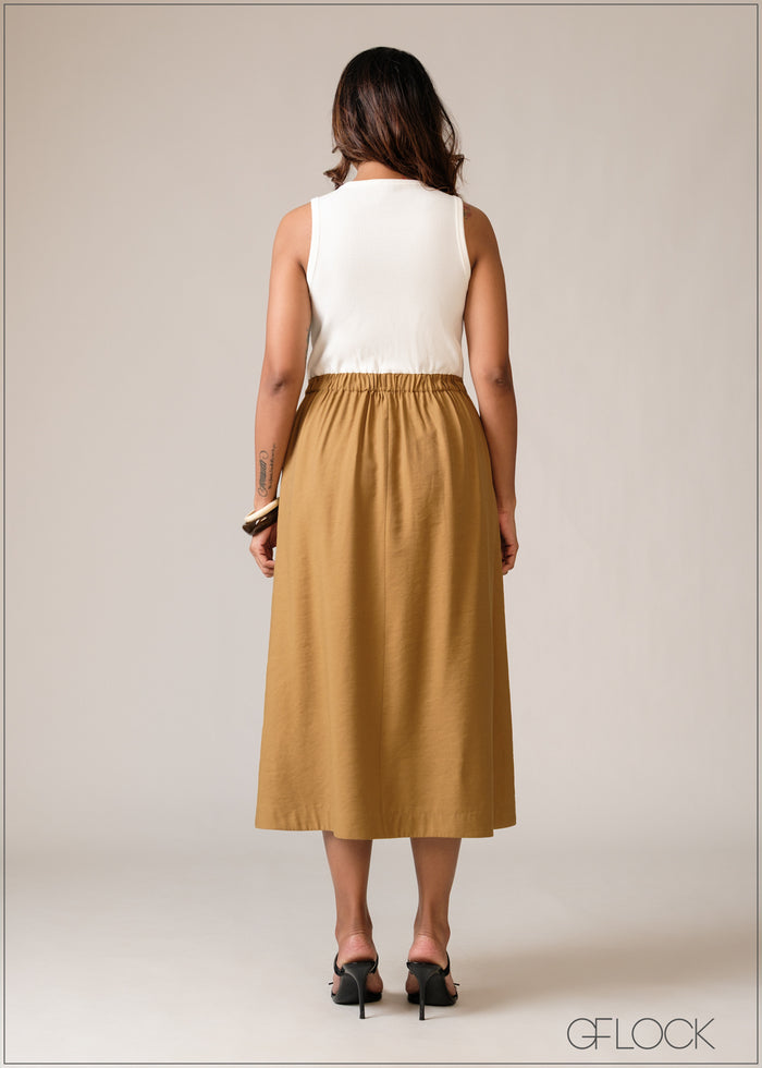 Contrast Midi Dress - 150626