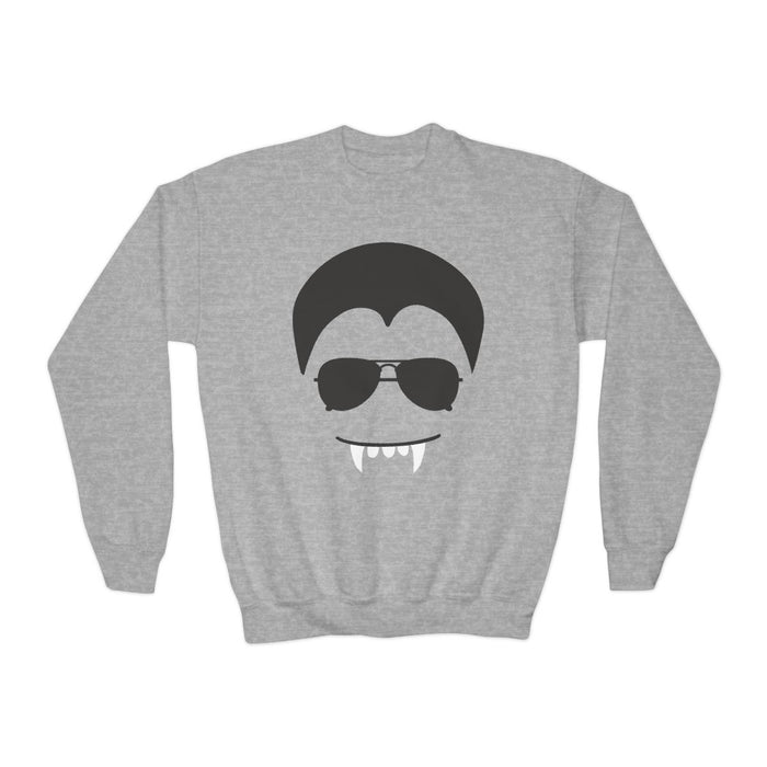 Cool Vampire Face Kids Halloween Sweatshirt - funny t-shirt by Cheeky Business