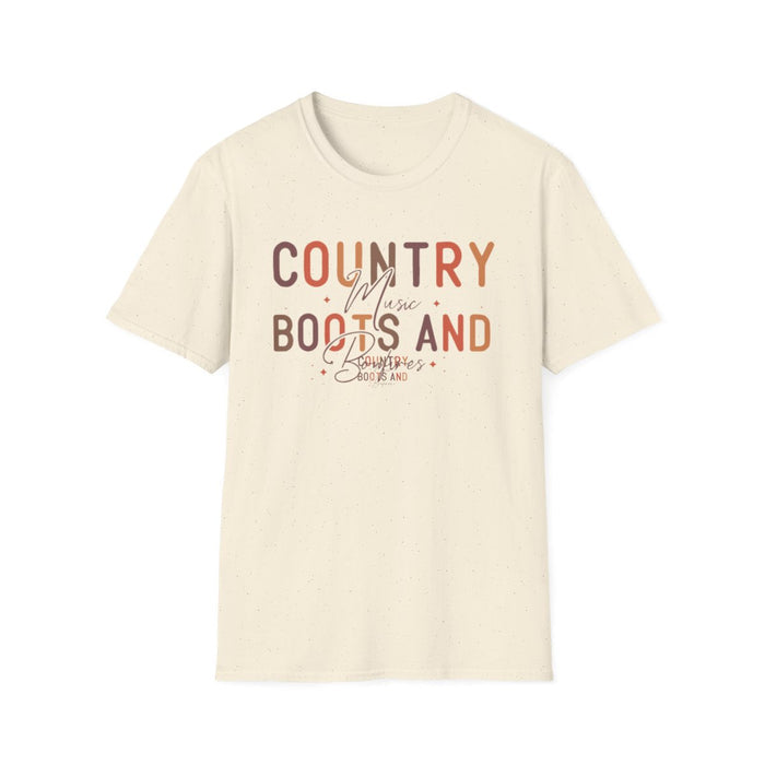Country Music Boots and Bonfires T-Shirt - funny t-shirt by Cheeky Business