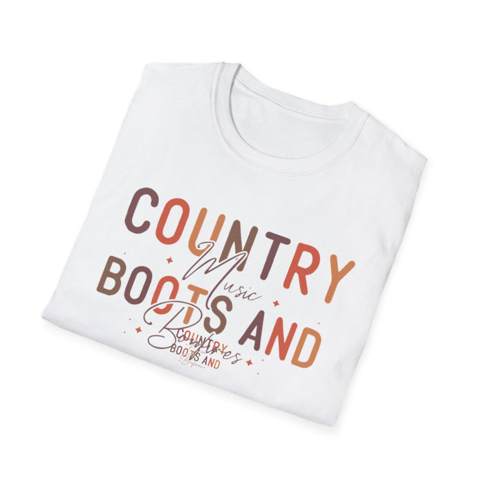 Country Music Boots and Bonfires T-Shirt - funny t-shirt by Cheeky Business