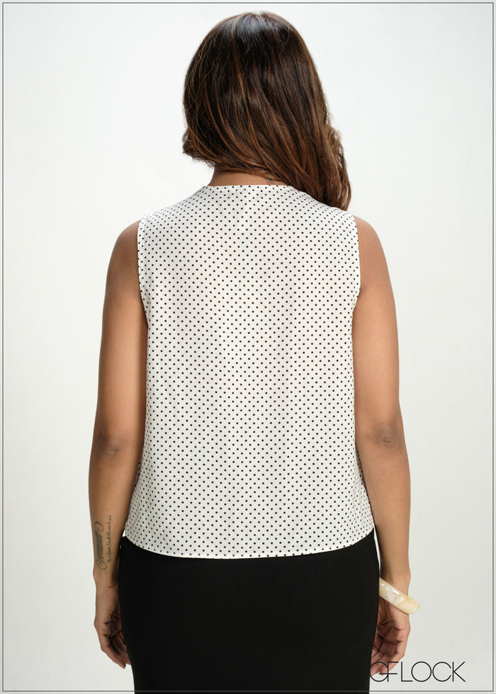 Cowl Neck Polka Dot Top - 130826