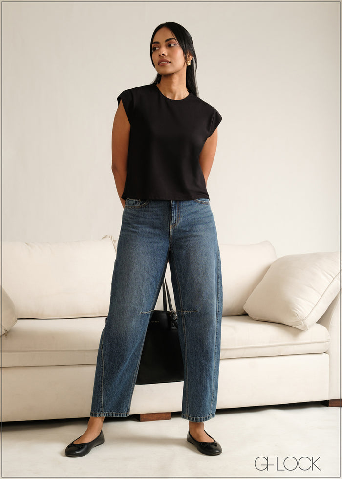 Crew Neck Relaxed Top - 230526