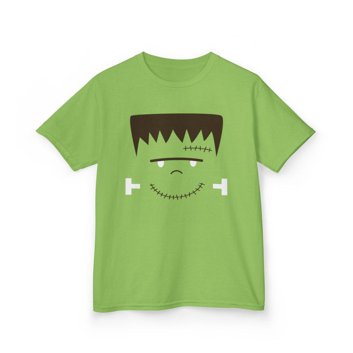 Cute Frankenstein Face Halloween Kids T-Shirt - funny t-shirt by Cheeky Business