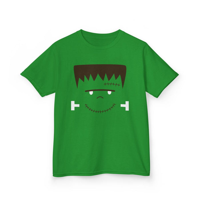 Cute Frankenstein Face Halloween Kids T-Shirt - funny t-shirt by Cheeky Business