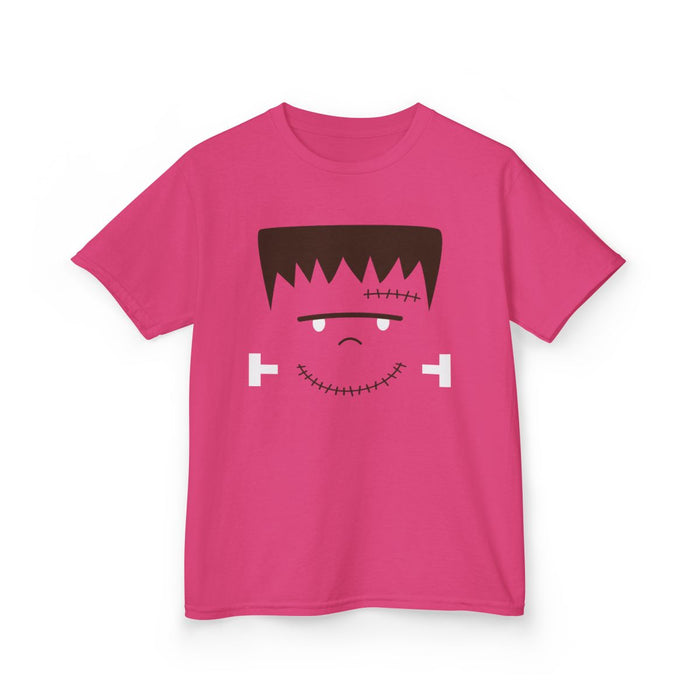 Cute Frankenstein Face Halloween Kids T-Shirt - funny t-shirt by Cheeky Business