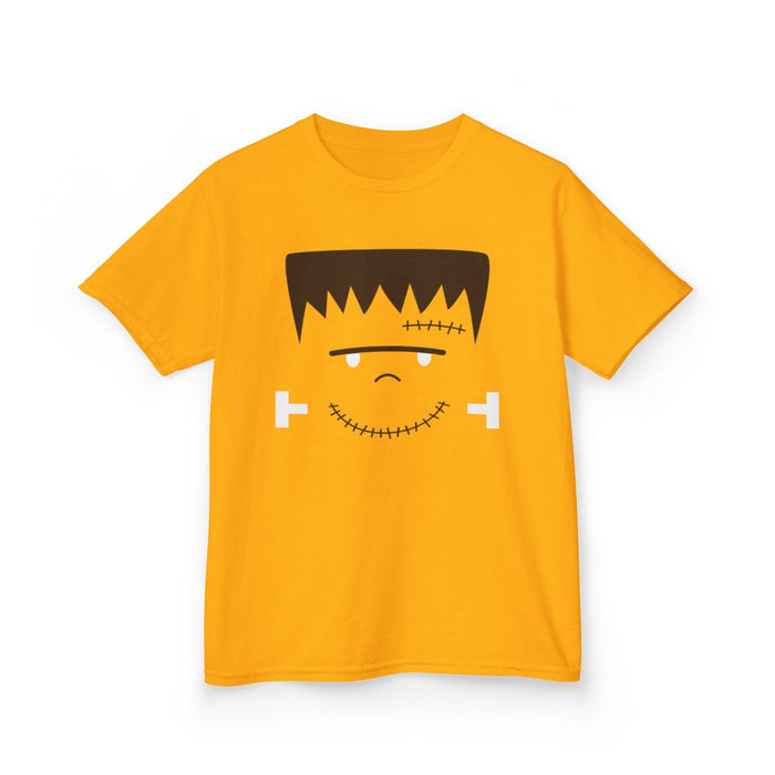 Cute Frankenstein Face Halloween Kids T-Shirt - funny t-shirt by Cheeky Business