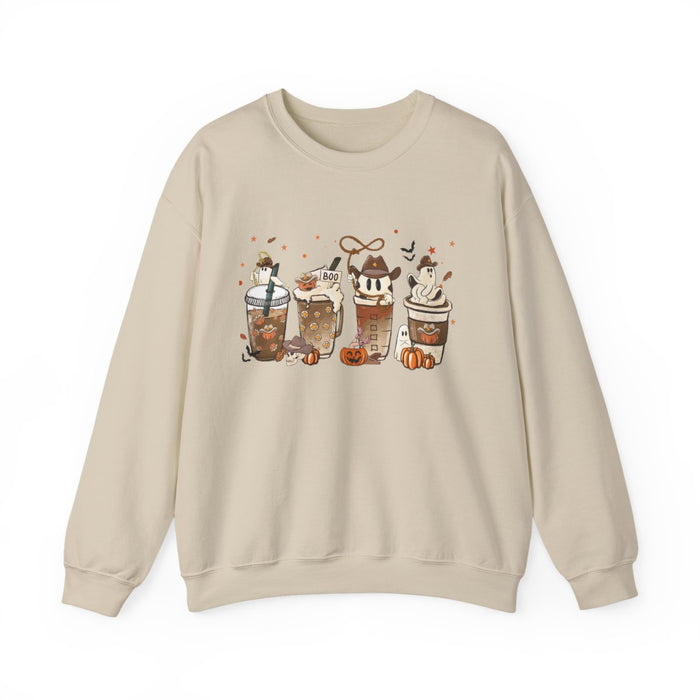 Cute Halloween Coffee Ghost Sweatshirt - funny sweatshirt by Cheeky Business