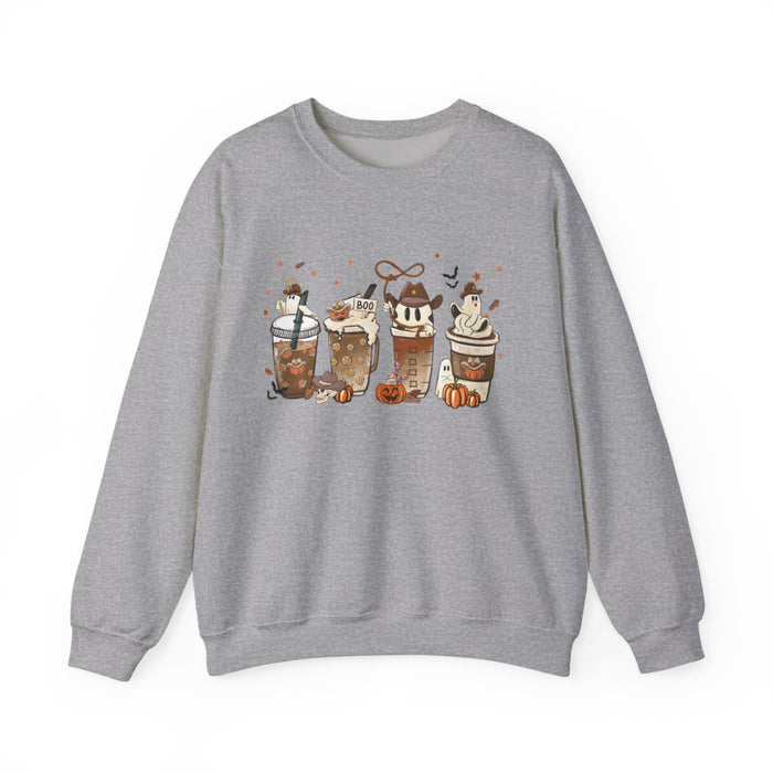 Cute Halloween Coffee Ghost Sweatshirt - funny sweatshirt by Cheeky Business
