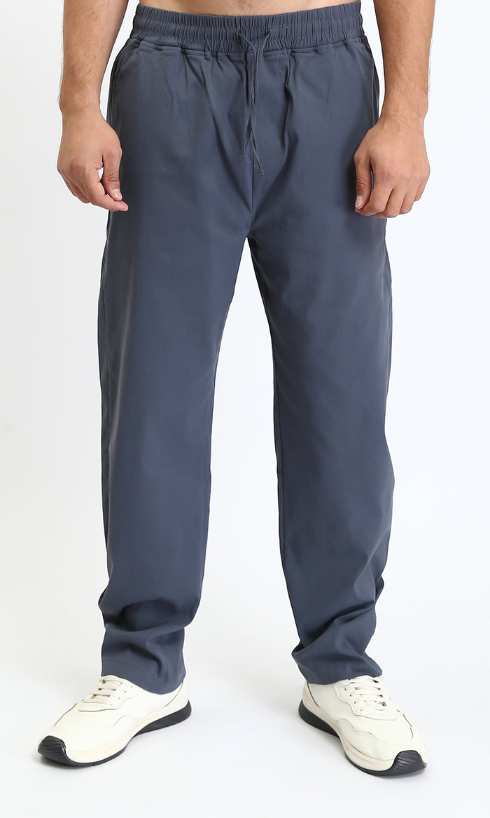 Dark Grey Elastic Waist Drawstring Comfy Pants - O202902