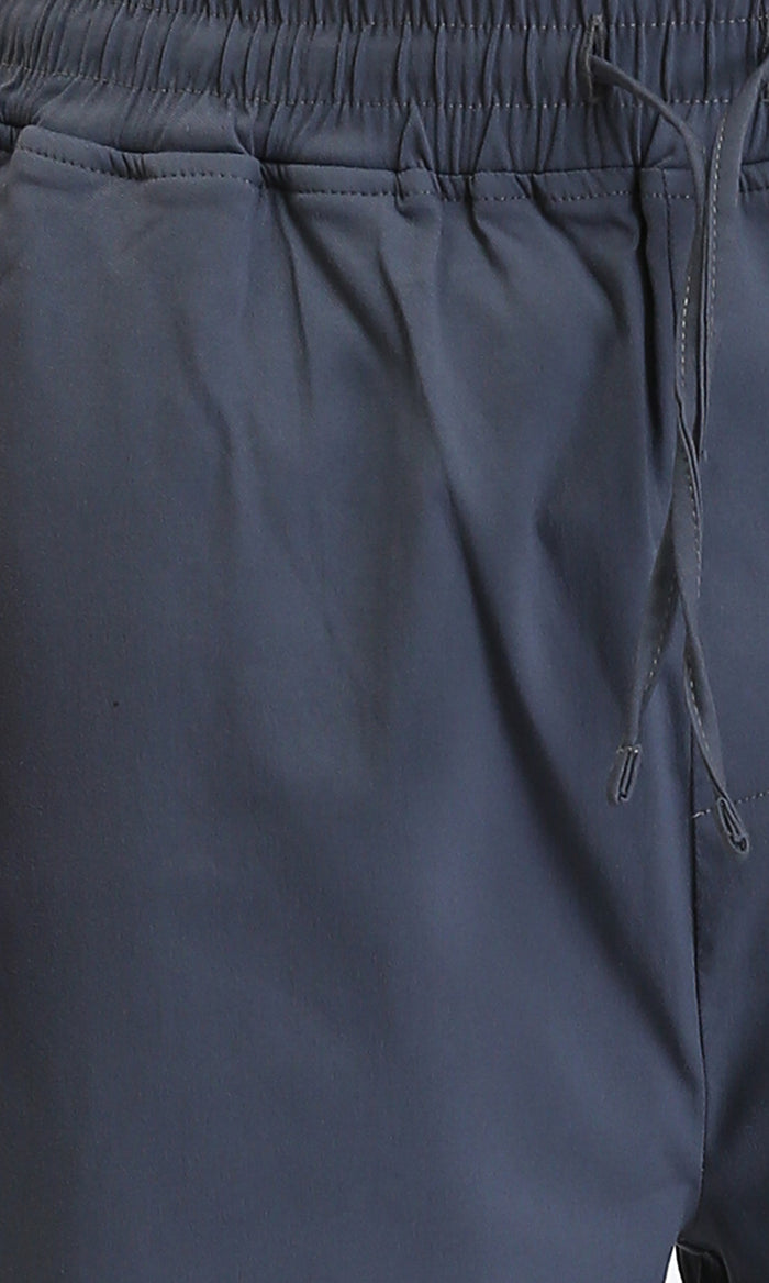 Dark Grey Elastic Waist Drawstring Comfy Pants - O202902