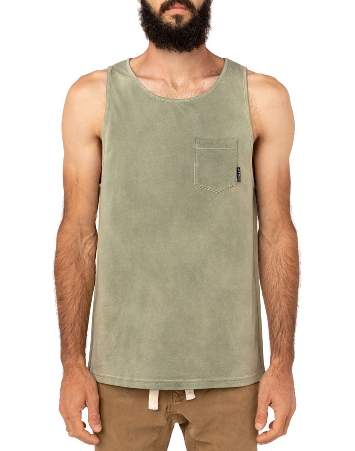 debardeur homme green PULLIN en coton