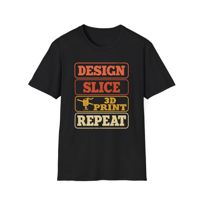 Design Slice 3D Print Repeat T-Shirt - funny t-shirt by Cheeky Business