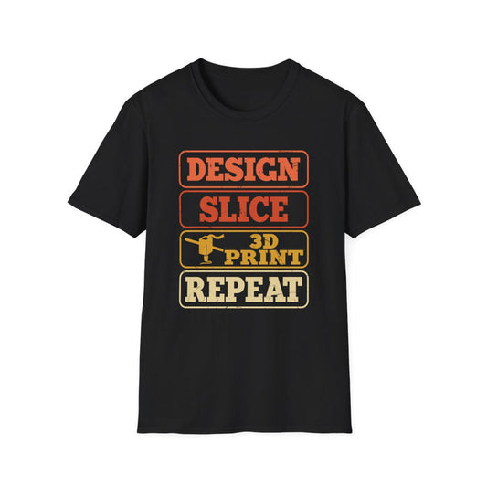 Design Slice 3D Print Repeat T-Shirt - funny t-shirt by Cheeky Business
