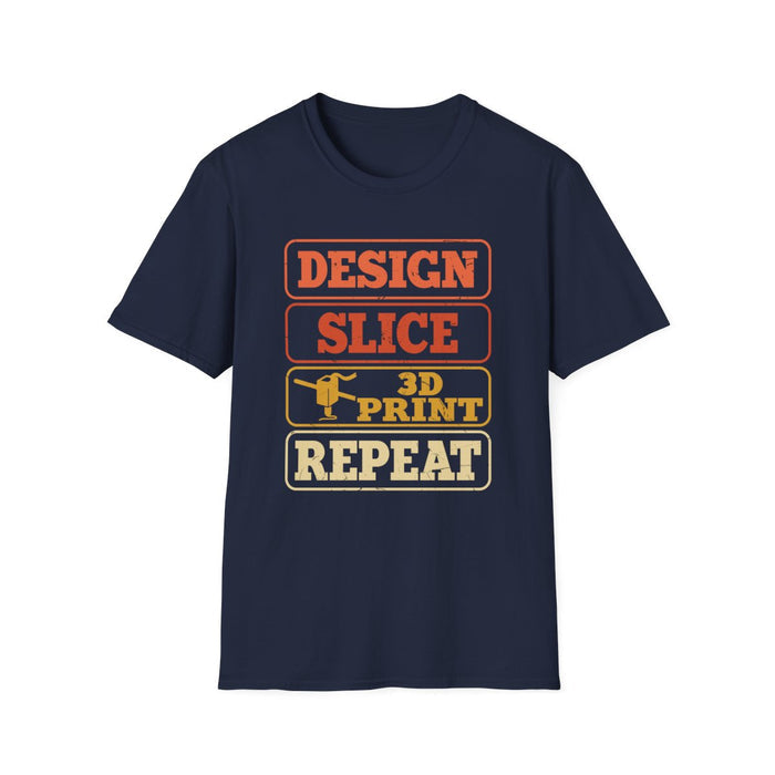 Design Slice 3D Print Repeat T-Shirt - funny t-shirt by Cheeky Business