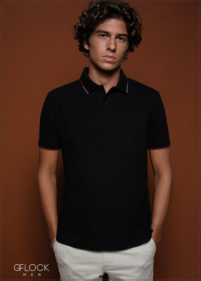 Dot Collar Polo T-Shirt - 080425
