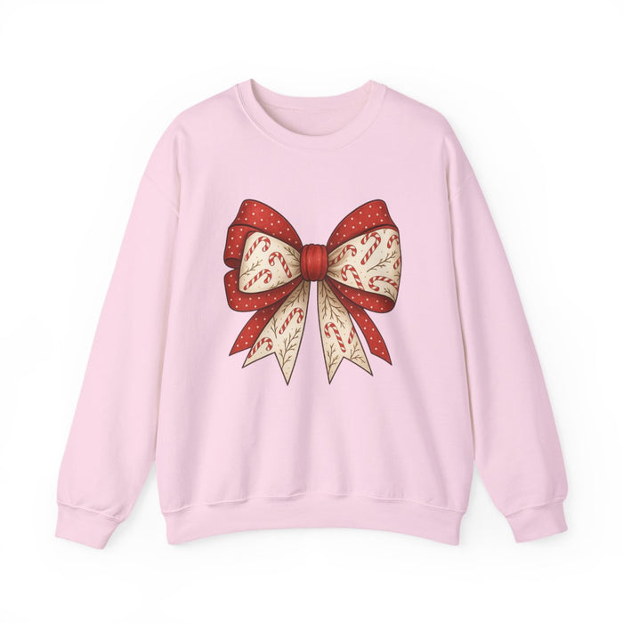 Double Candy Cane Bow Sweatshirt - funny sweatshirt by Cheeky Business