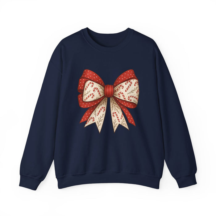 Double Candy Cane Bow Sweatshirt - funny sweatshirt by Cheeky Business