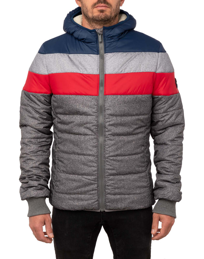 doudoune capuche greyrainbow PULLIN en nylon