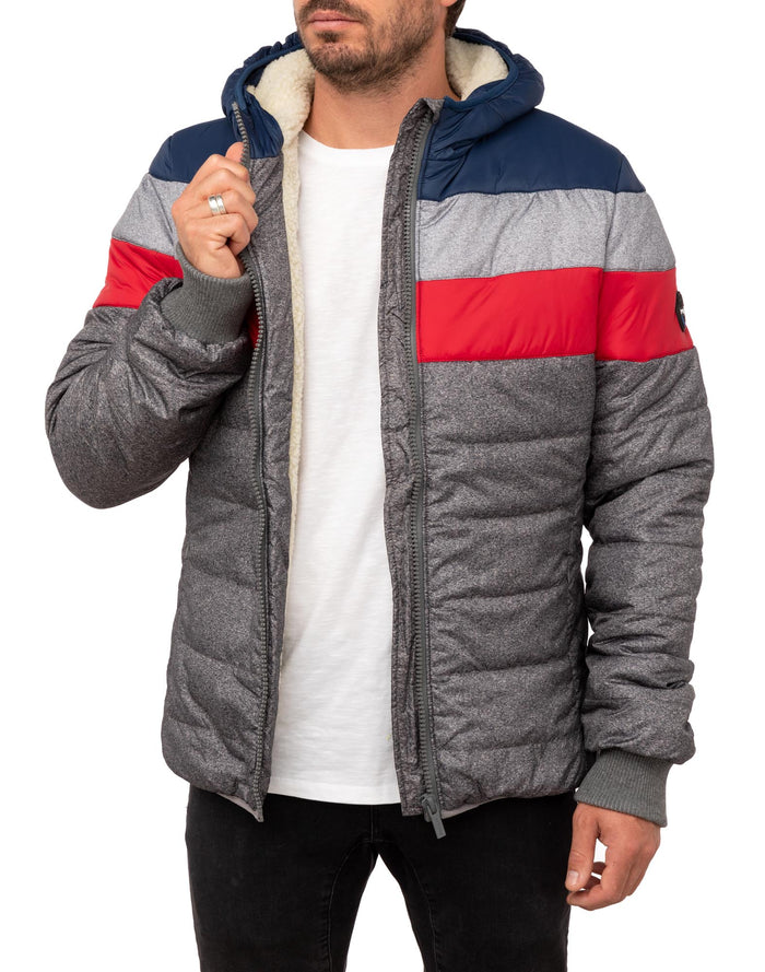 doudoune capuche greyrainbow PULLIN en nylon