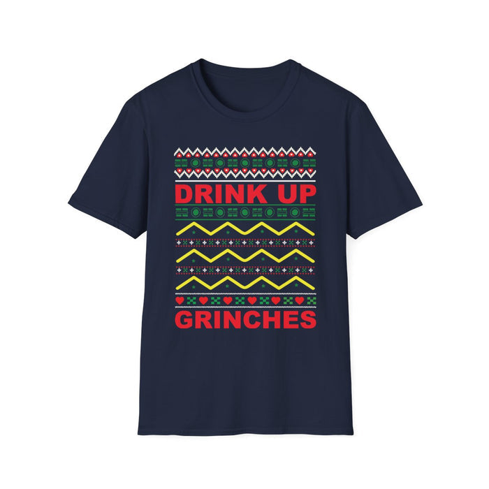 Drink Up Grinches Christmas T-Shirt - funny t-shirt by Cheeky Business