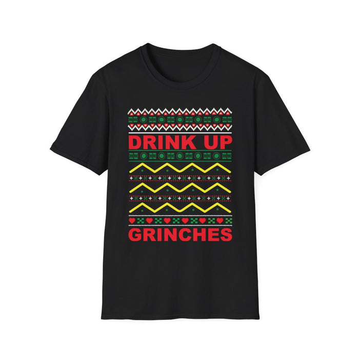 Drink Up Grinches Christmas T-Shirt - funny t-shirt by Cheeky Business
