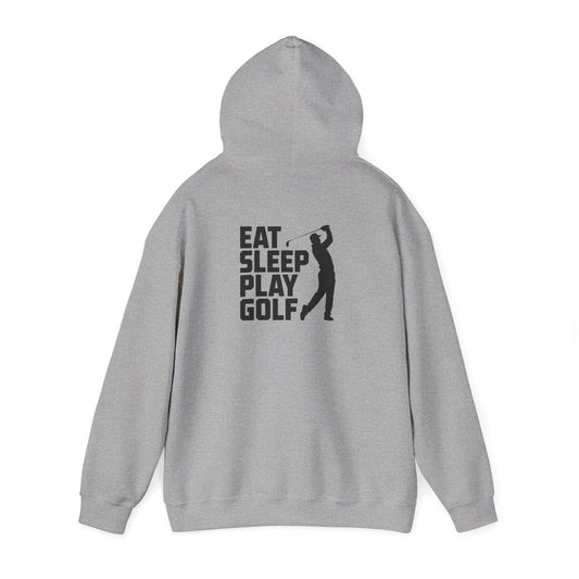 sport grey hoodie with eat sleep play golf design for golfers