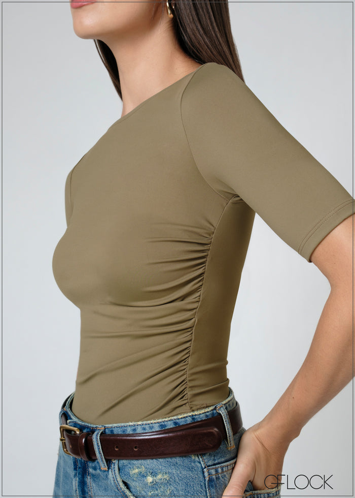 Elbow Sleeve Knit Top - 080626