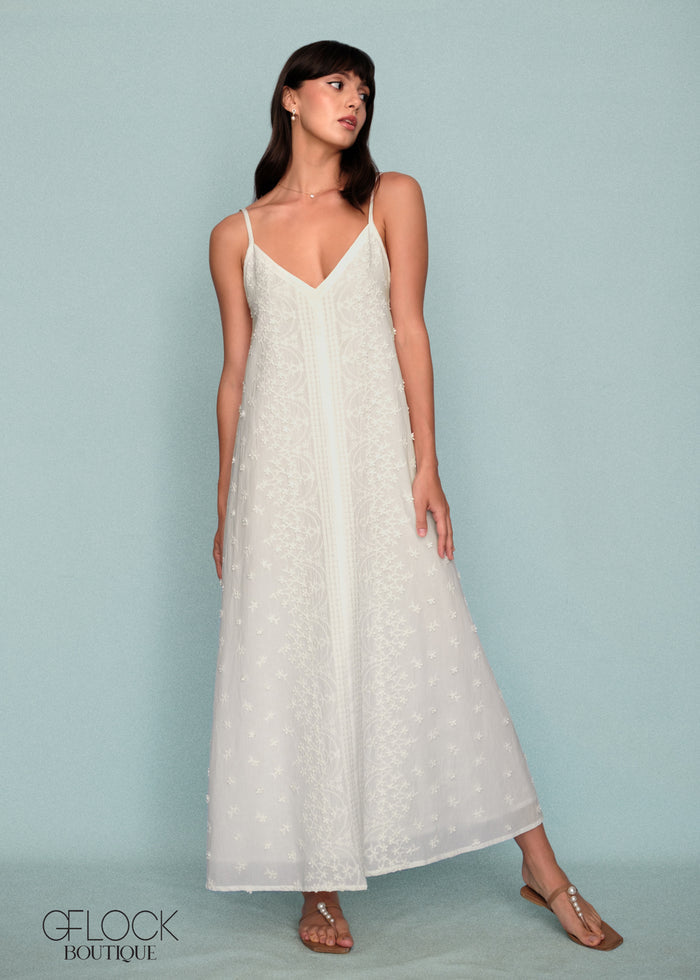Embroidered Slip Maxi Dress - 250426