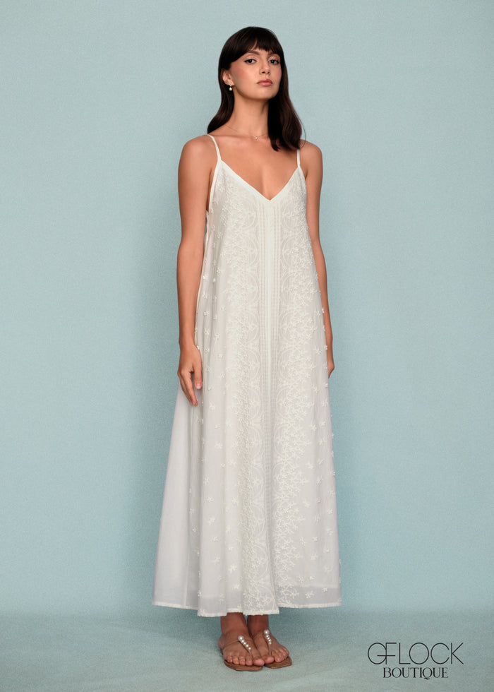 Embroidered Slip Maxi Dress - 250426