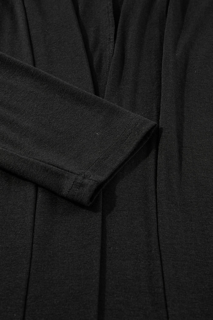 Ensemble de salon noir avec cardigan long fendu et pantalon slim-A WOMAN WE LOVE