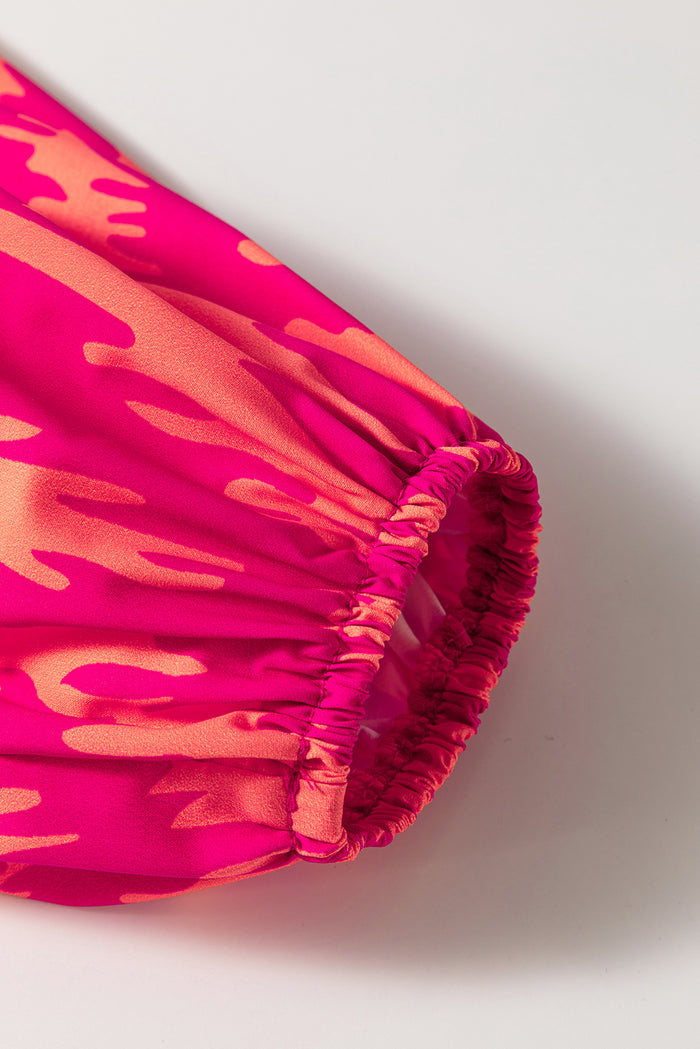 Ensemble haut à imprimé géométrique aztèque Rose Western et short à volants