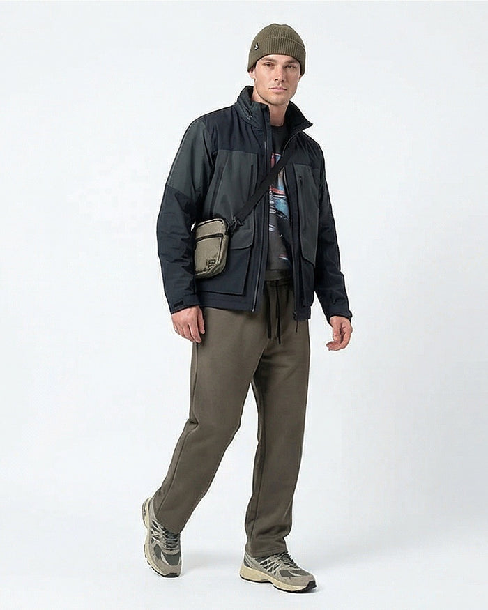 Essential Drawstring Utility Sweatpants in Earthy Khaki