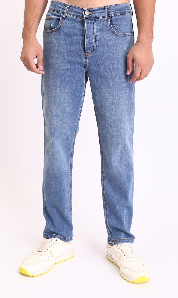 Essential Mid-Wash Straight Leg Denim Jeans - 0192750