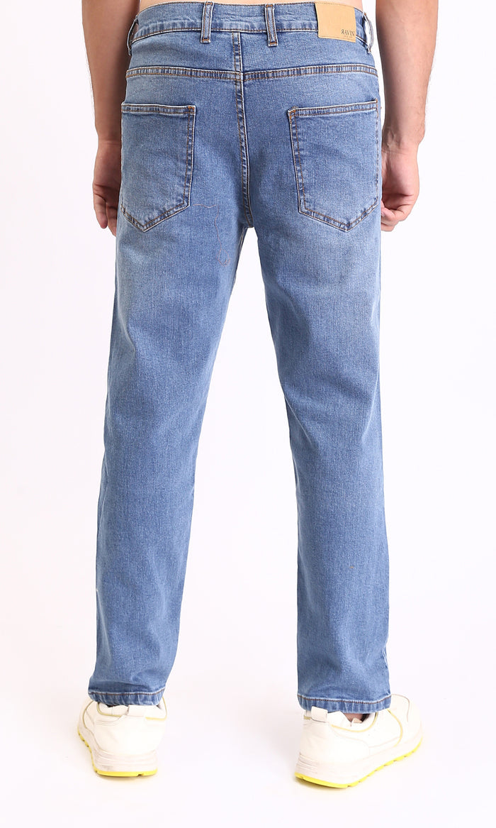Essential Mid-Wash Straight Leg Denim Jeans - 0192750