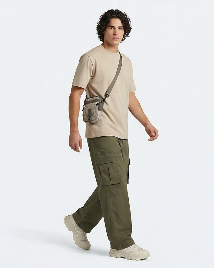 Essential Relaxed Fit Crew Neck T-Shirt in Sand