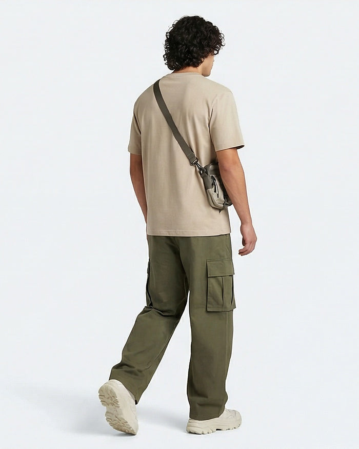 Essential Relaxed Fit Crew Neck T-Shirt in Sand
