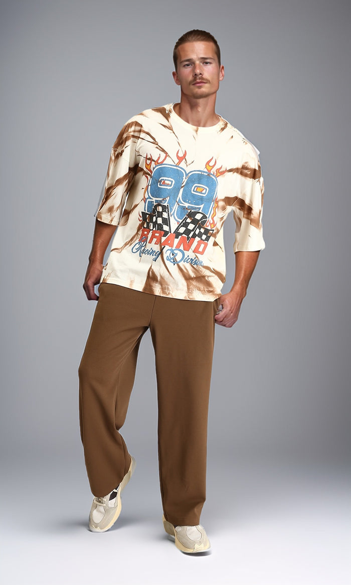 Essential Relaxed-Fit Solid Brown Trouser