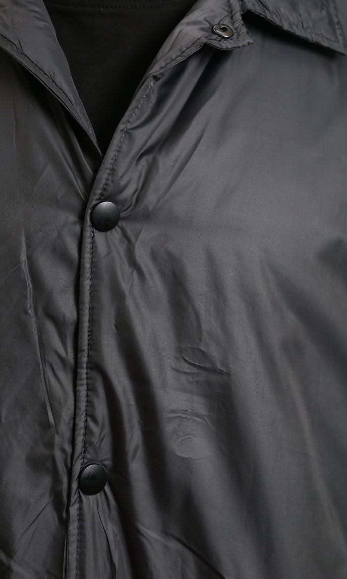 Essential Versatile Black Snap-Button Bomber Jacket
