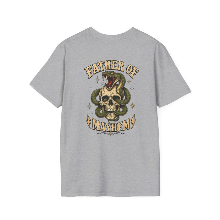 natural t-shirt with farthor of mayhem funny dad design