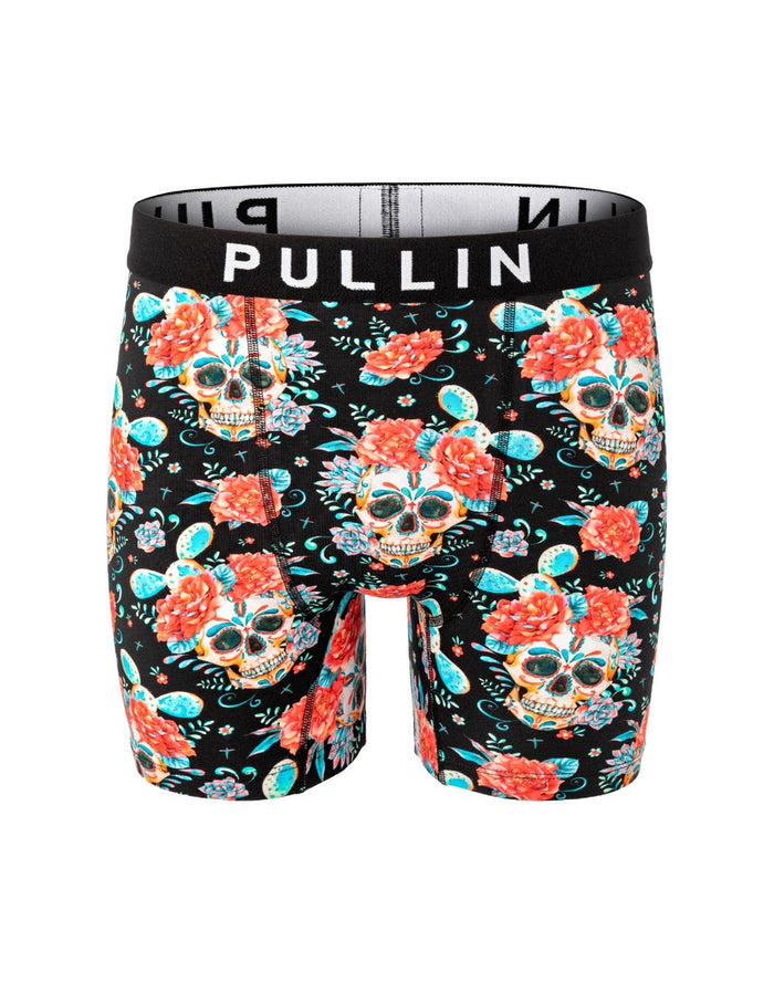 boxer long coton imprime floraskull PULLIN en coton