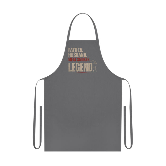 grey apron with meat smoker legend funny grill master graphic