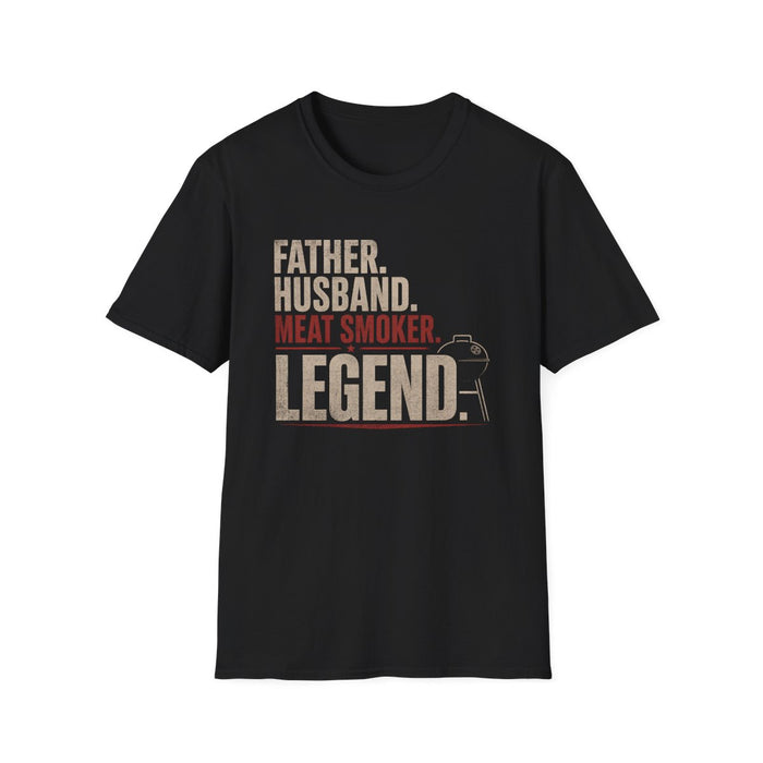 Father Husband Meat Smoker Legend T-Shirt - funny t-shirt by Cheeky Business