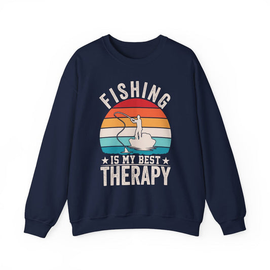 Fishing Is My Best Therapy Sweatshirt - funny sweatshirt by Cheeky Business