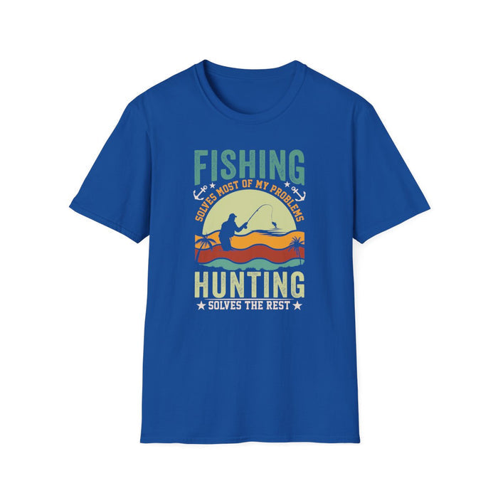 Fishing Solves Most Of My Problems Hunting Solves The Rest T-Shirt - funny t-shirt by Cheeky Business