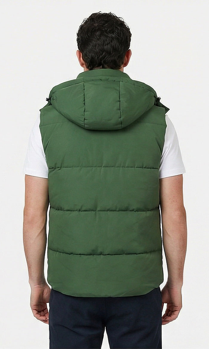 Forest Green Hooded Puffer Vest - O198262
