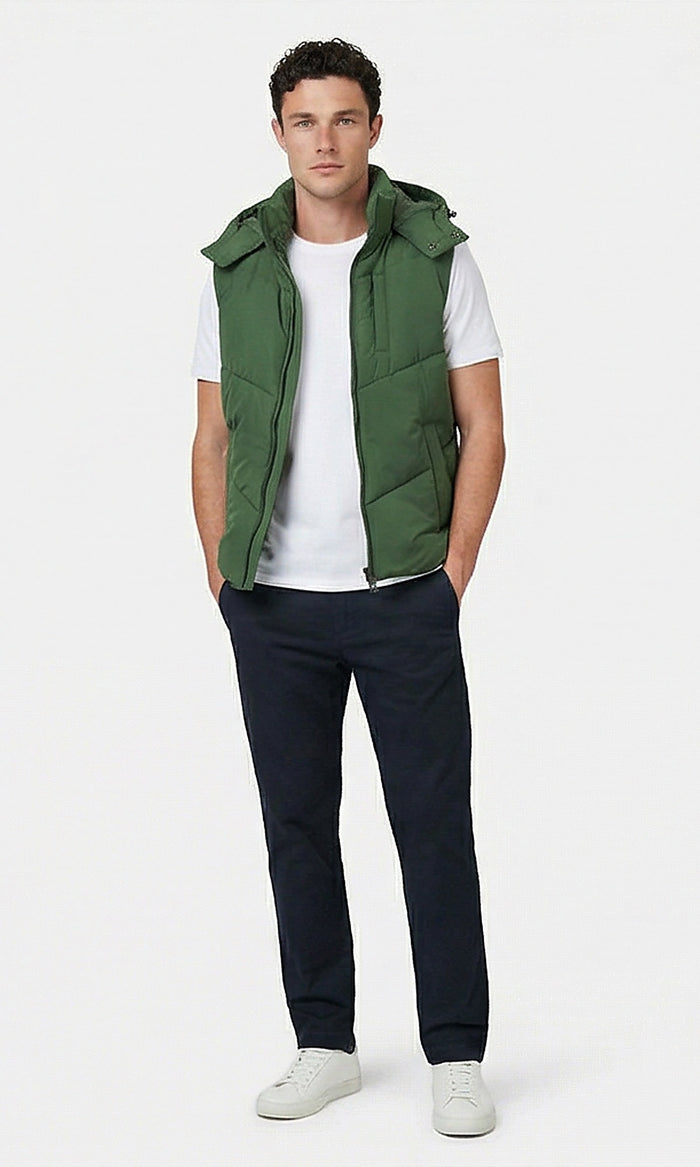 Forest Green Hooded Puffer Vest - O198262