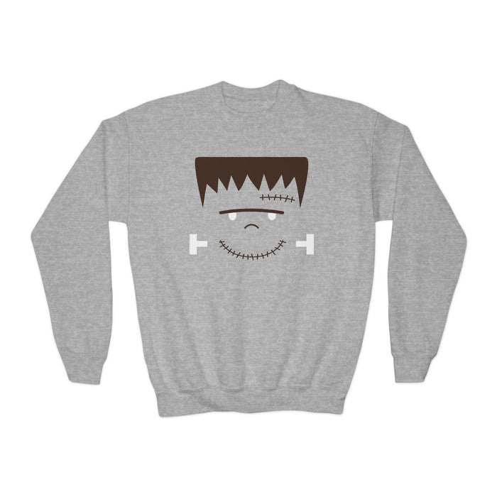 Frankenstein Face Kids Halloween Sweatshirt - funny t-shirt by Cheeky Business